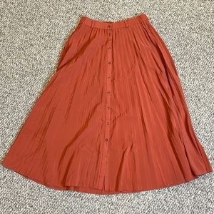 Burnt Sienna midi skirt